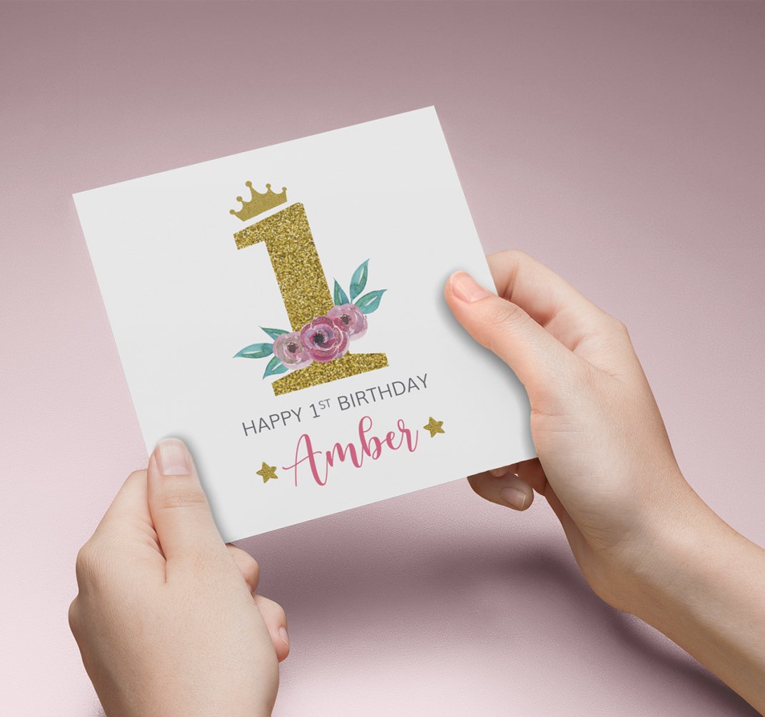 holding-Personalised-1st-Birthday-Card