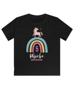 birthday unicorn t-shirt-black
