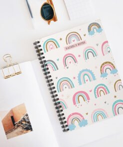 Personalised-Rainbow-notebook-desk