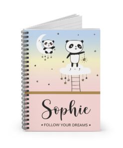 Personalised Panda Notebook pink