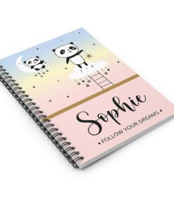 Personalised Panda Notebook pink