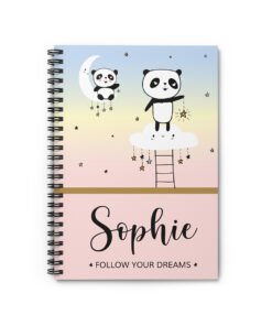 Personalised Panda Notebook pink
