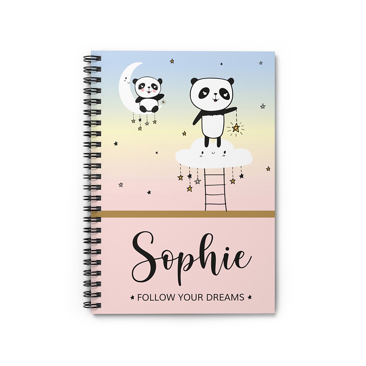 Personalised Panda Notebook pink
