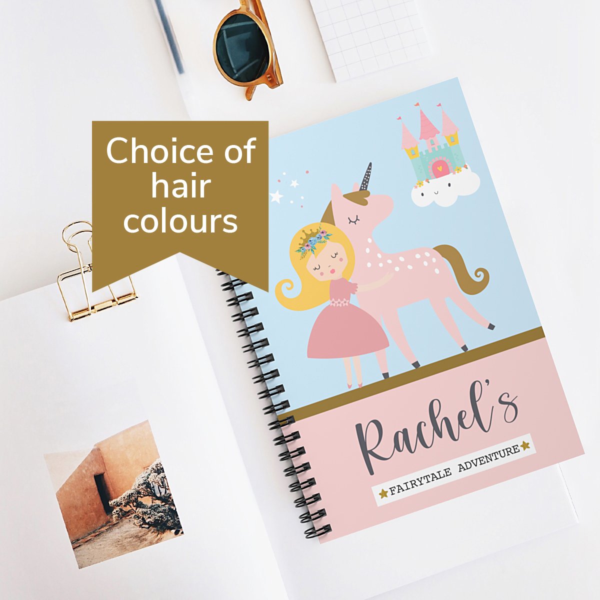 personalised princess unicorn notebook