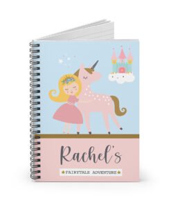 personalised princess unicorn notebook