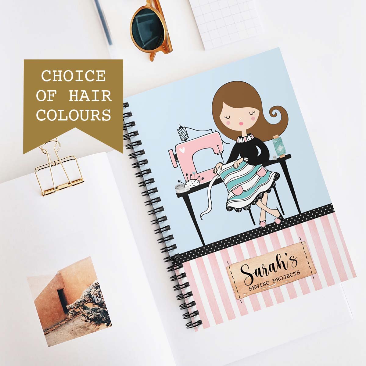 personalised sewing notebook