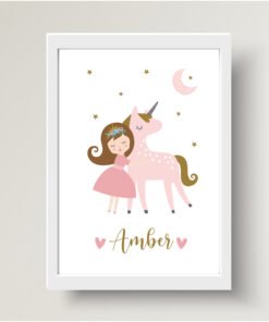 princess and unicorn print