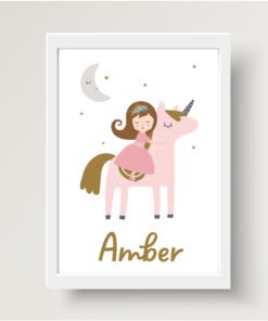 Princess and unicorn art prints