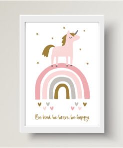unicorn rainbow art print