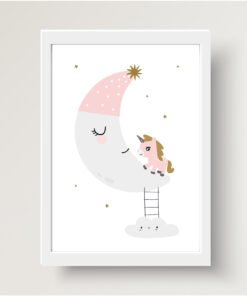 Personalised unicorn and moon prints