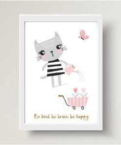 Cat art print girls