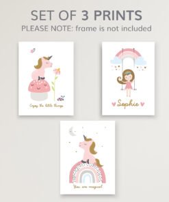 Princess-Woodland-set of 3 prints