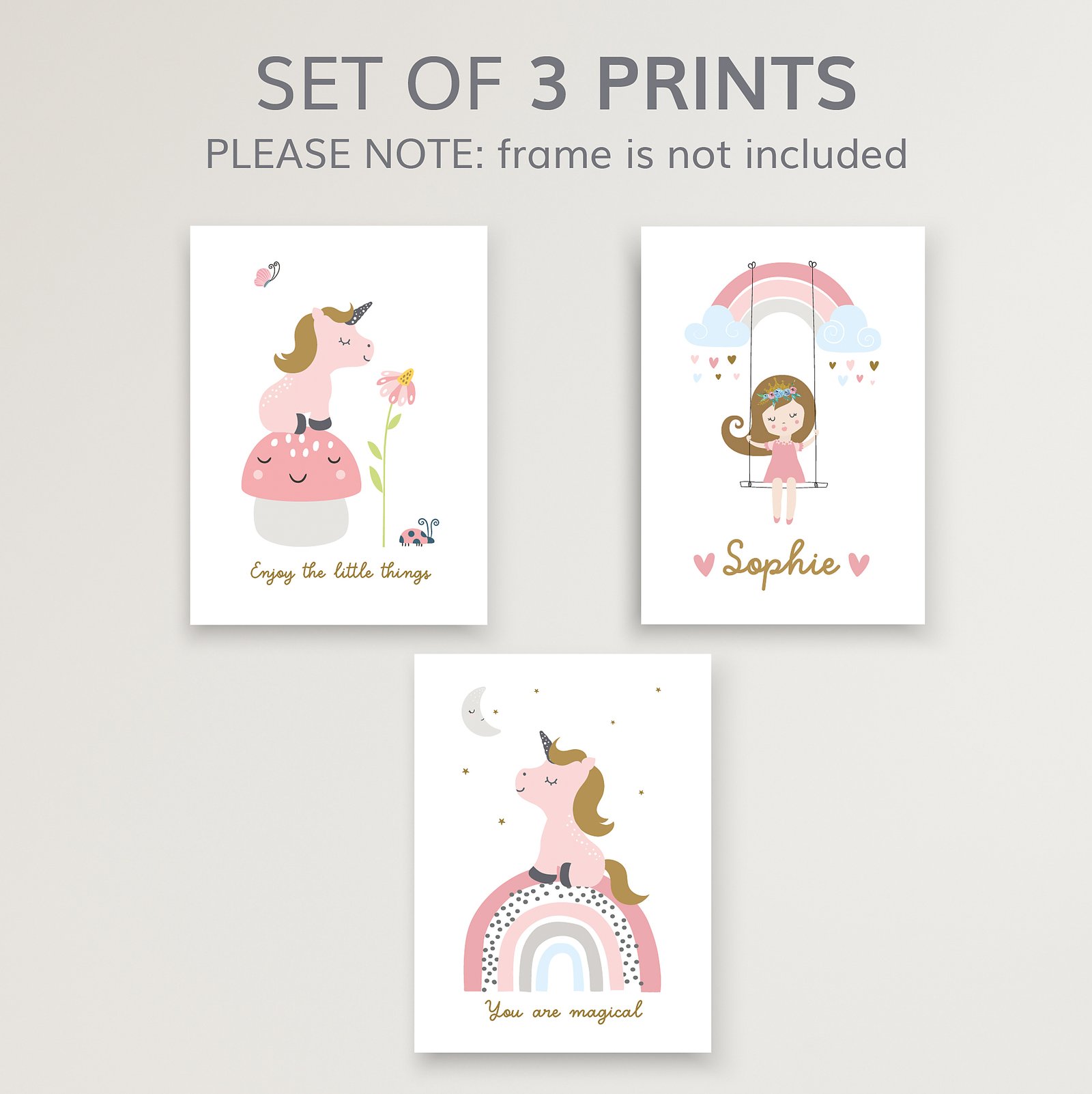 Princess-Woodland-set of 3 prints