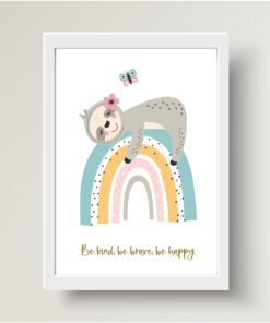 personalised sloth and rainbow prints