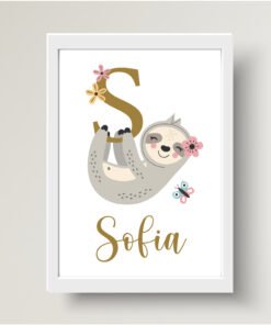 Sloth A3 print girl