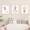 set of cat prints bedroom