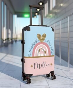 Personalised unicorn suitcase