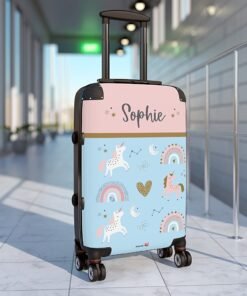 Personalised-cabin suitcase-unicorns
