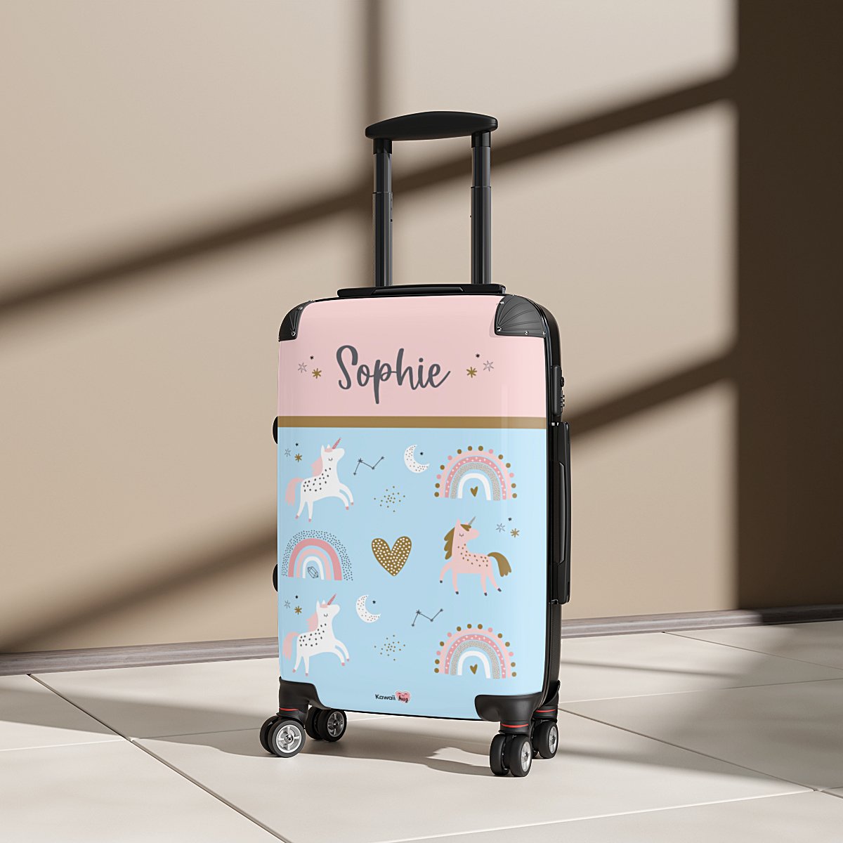 Personalised-suticase-unicorns-handle