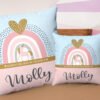 Personalised rainbow cushion