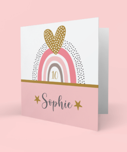 personalised rainbow birthday card