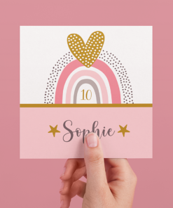 personalised rainbow birthday card