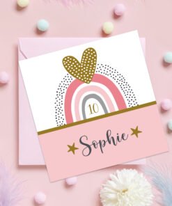 personalised rainbow birthday card