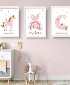 unicorn prints girl bedroom