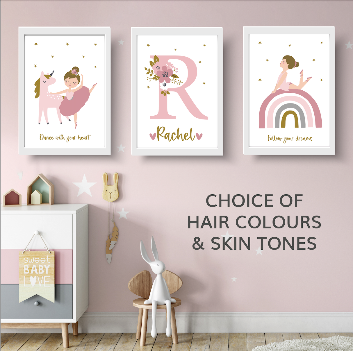Set of 3 ballet art prints