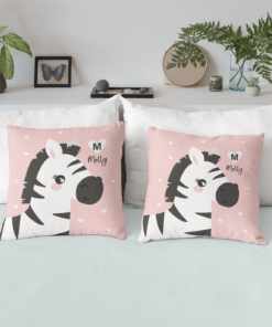 Personalised Zebra Cushion for girls