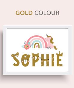 UNICORN-NAME gold prints