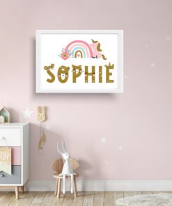 Cute unicorn Name print