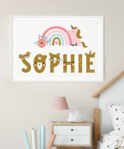 Cute unicorn Name print