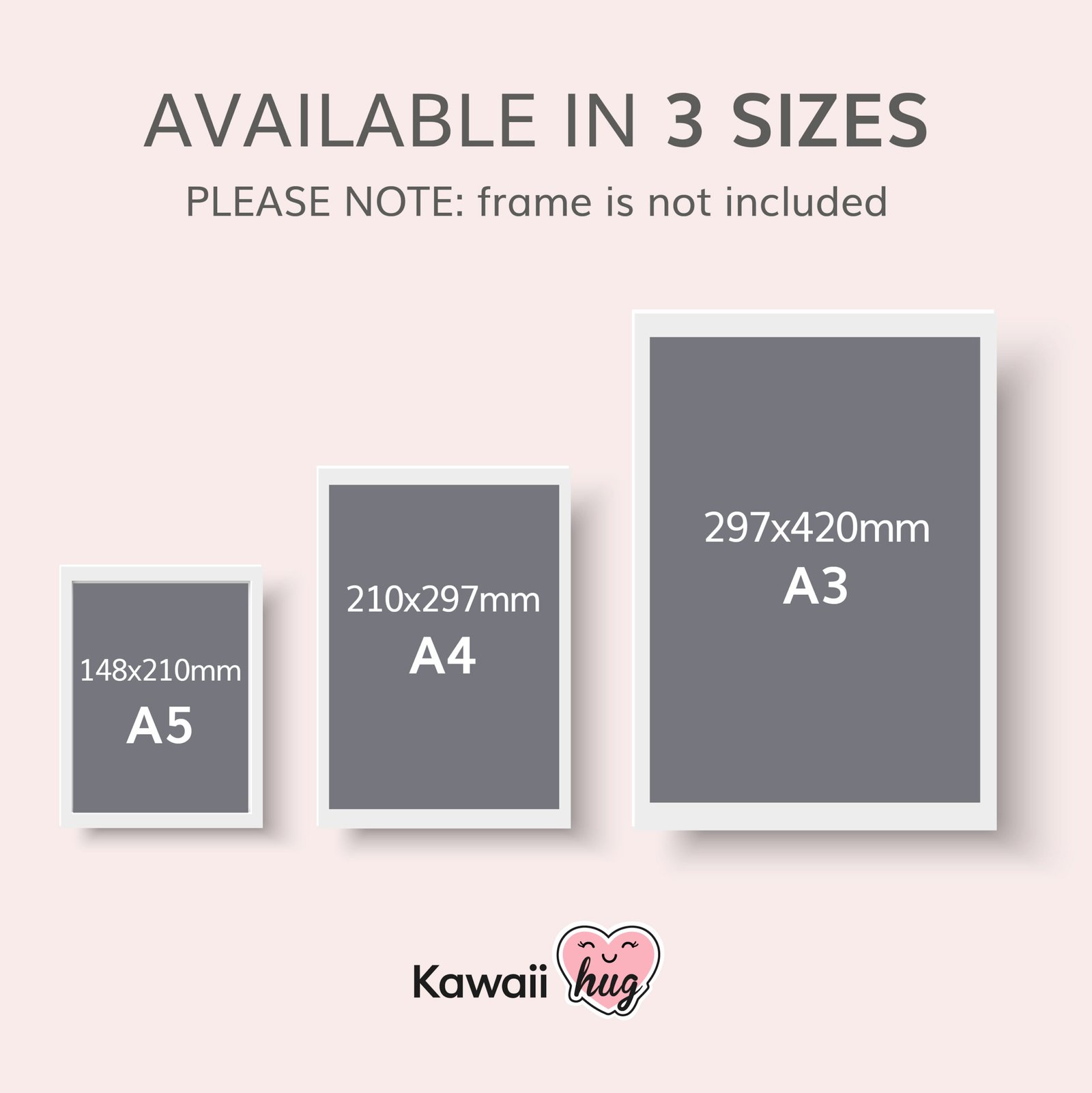 3 sizes available A3, A4, A5
