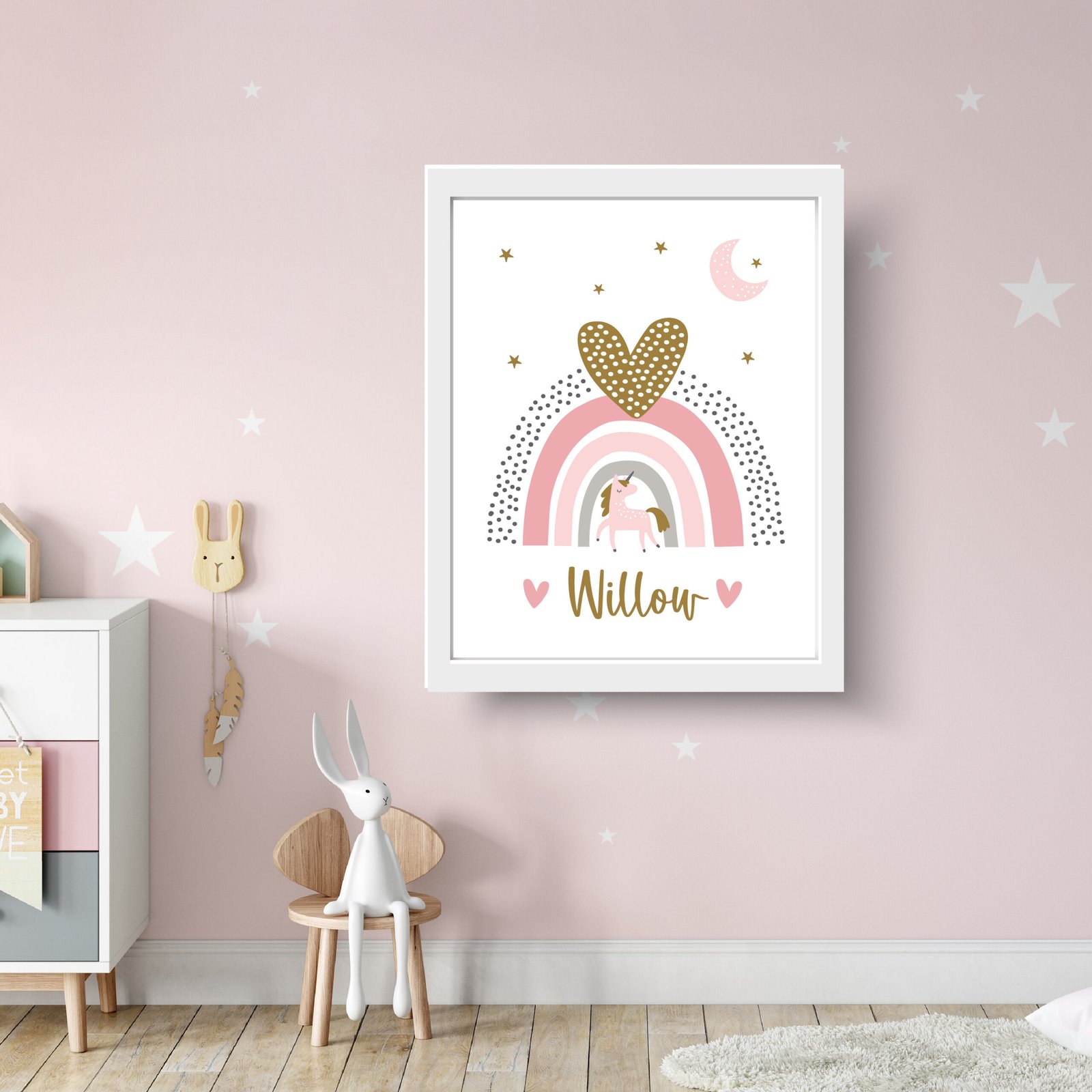 rainbow print for girls bedroom